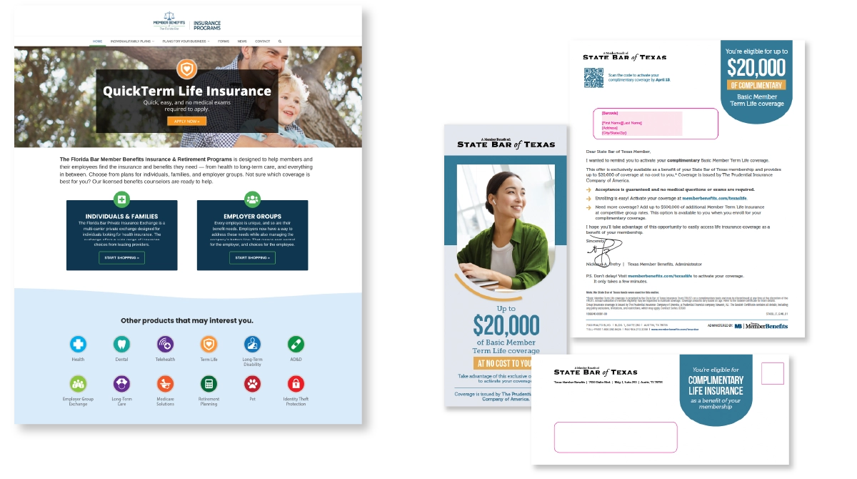2023-samples-B Examples of web pages and direct mail Member Benefits has created