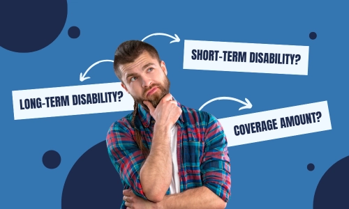 Man contemplating various disability topics